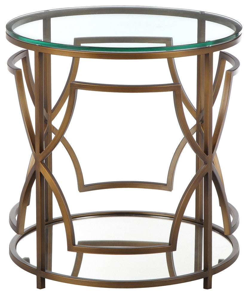 Edward Round Side Table, Brass