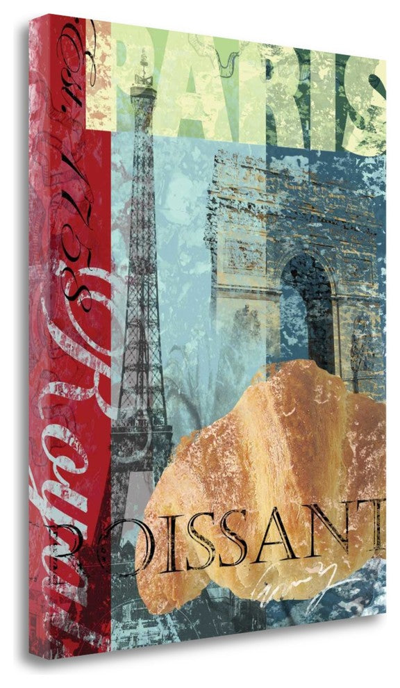 "Paris Croissant" By Eric Yang,Ready to Hang Giclee Print on Gallery Wrap Canvas