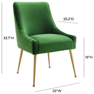 Beatrix Green Velvet Side Chair - Green