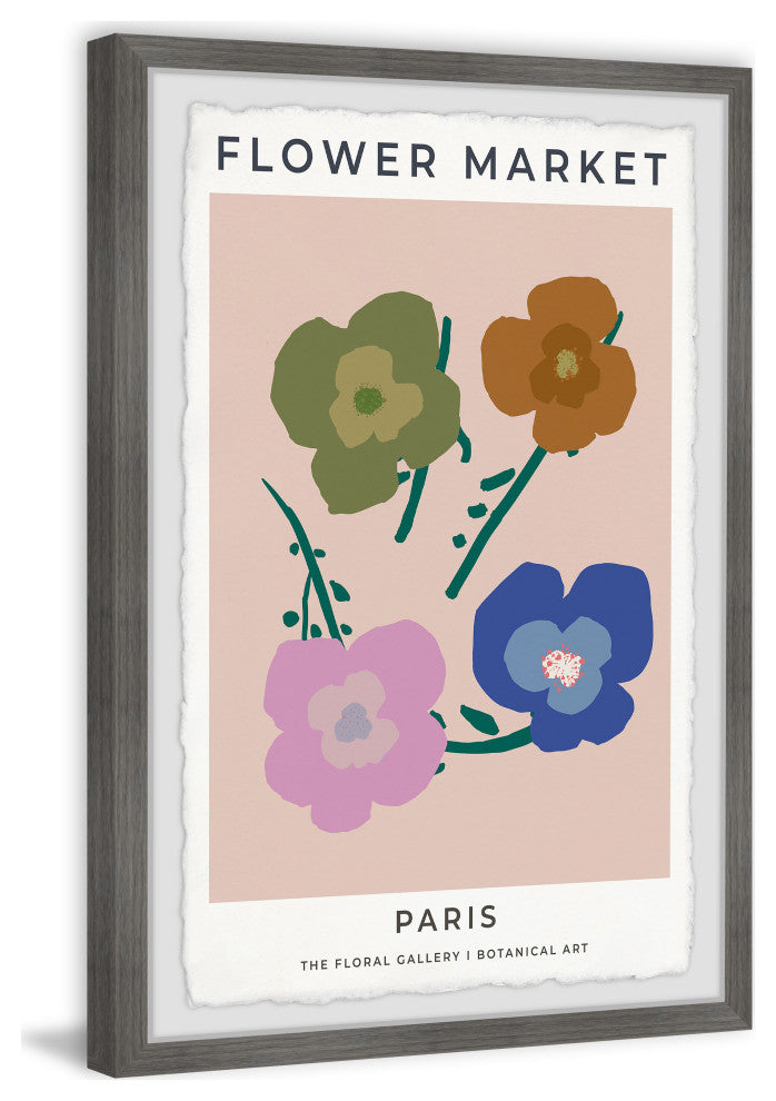 "Flower Market Paris" Framed Painting Print, 8x12