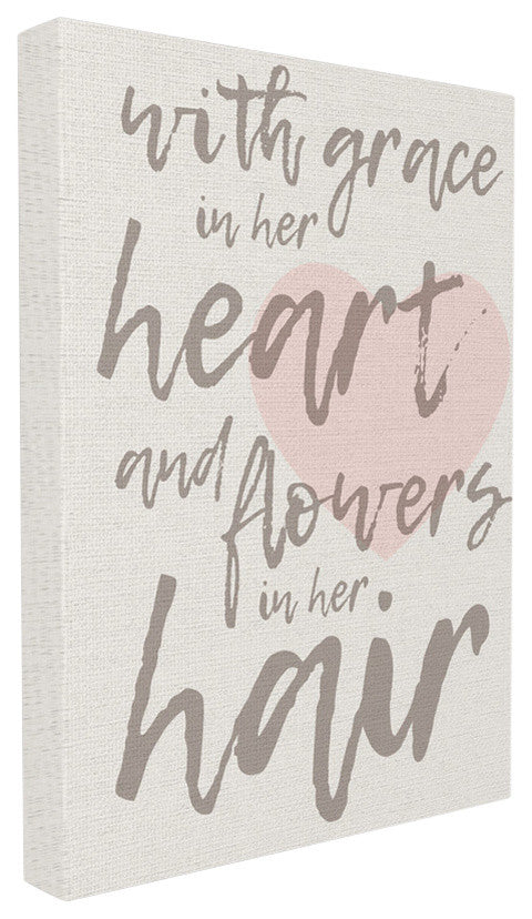 "Grace In Her Heart, Flowers in Her Hair" 24x30, Large Stretched Canvas Wall Art