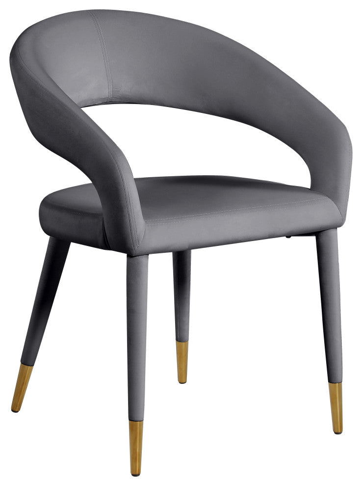 Destiny Dining Chair, Grey, Velvet