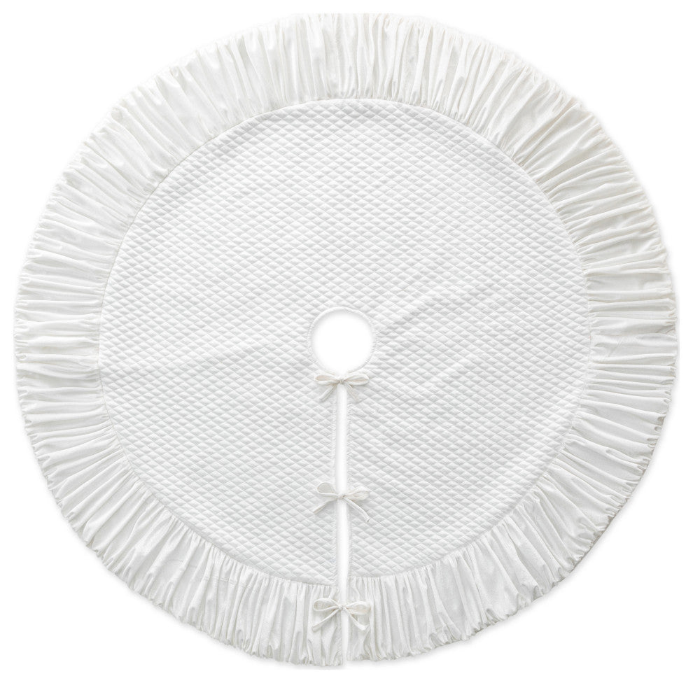 48''D Velvet Ruffled Christmas Tree Skirt