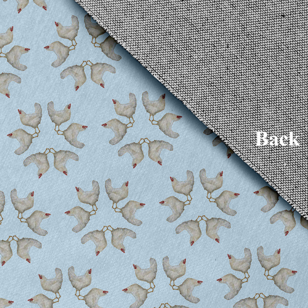 Chickens-go-round Easter Chenille Rug, After Rain Blue, 4'x6'