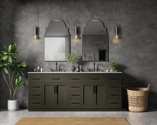 Home Living 84" Double Bathroom Vanity, Mocha Brown