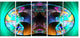 Blue Capsule in Plasma, Abstract Canvas Art Print, 60"x28", 5 Panels