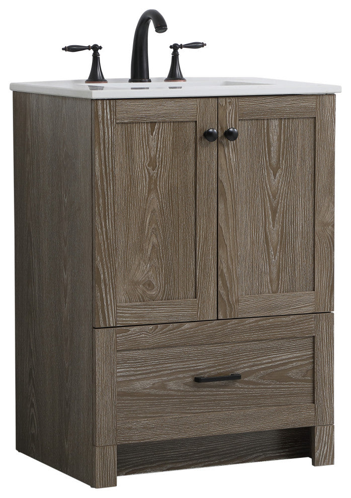 Elegant Lighting VF2824 Soma 24" - Weathered Oak