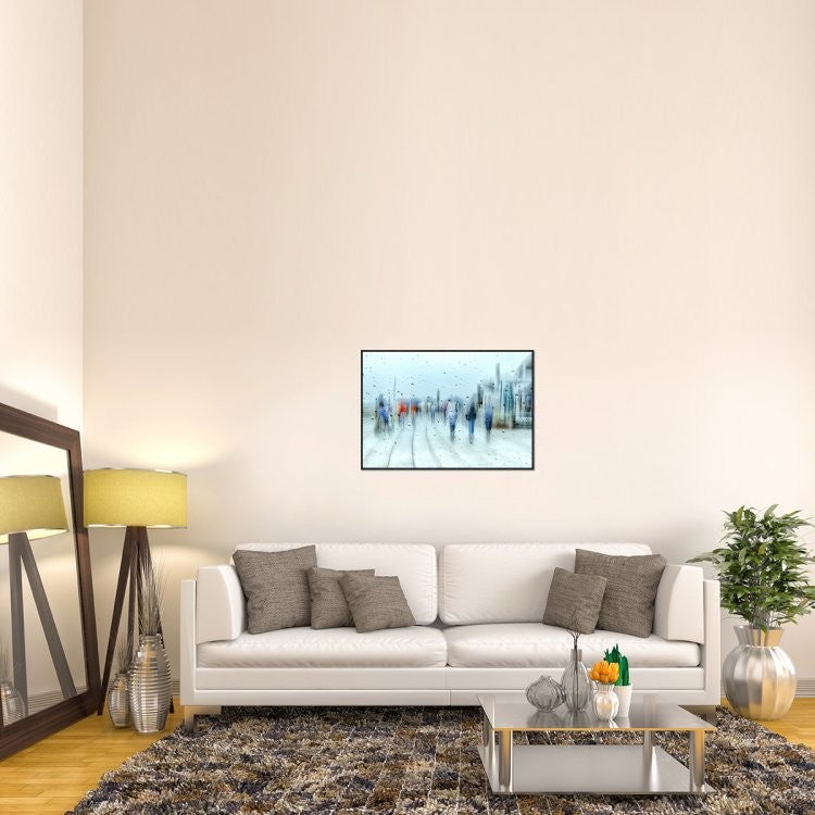 "It`S Raining" Framed Canvas Giclee by Anette Ohlendorf, 37x26"