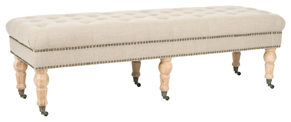 Safavieh Barney Tufted Bench, True Taupe