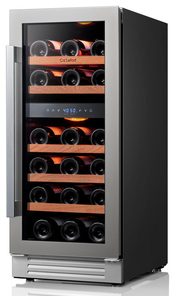 Ca"™Lefort Wine Cooler 15 Wine FridgeLED Lights, Built-In/Freestanding, Home