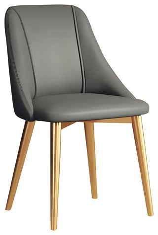 Nordic Iron Desk Stool Dining Chair, Charcoal+gold Legs