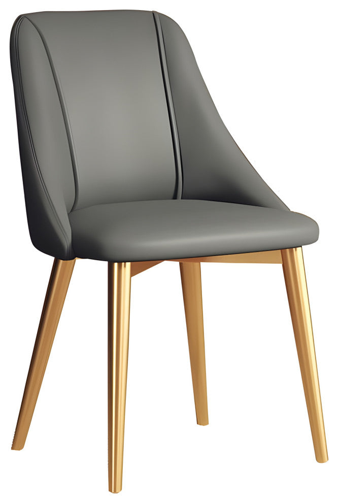 Nordic Iron Desk Stool Dining Chair, Charcoal+gold Legs