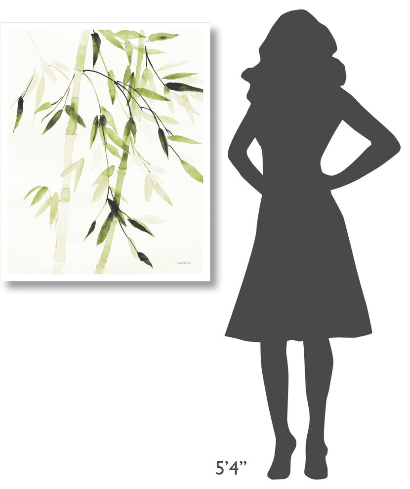 "Bamboo Leaves V Green" Digital Paper Print by Danhui Nai, 30"x37"