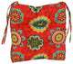16" Outdoor Square Tufted Chair Cushions, Set of 6, Farrington Terrace Grenadine