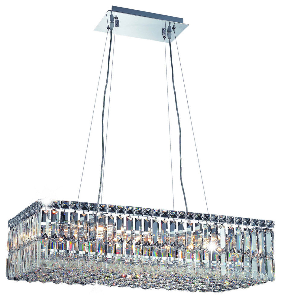 Artistry Lighting Maxim Rectangle Collection Crystal Chandelier in Chrome, 32x16