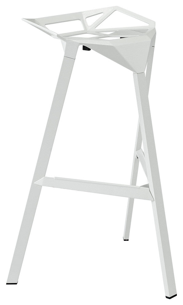 Modern Contemporary Dining Kitchen Stacking Bar Stool White
