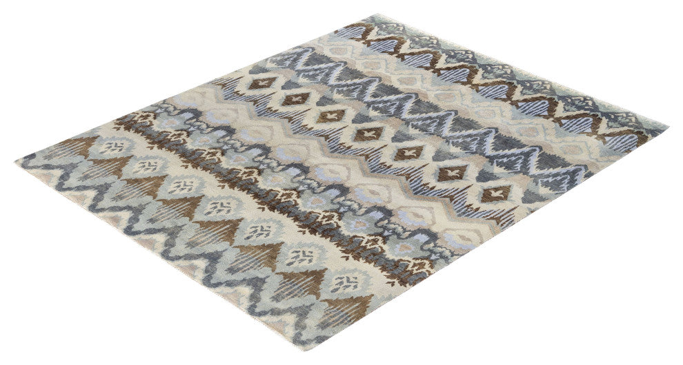 Ikat One-of-a-Kind Handmade Area Rug Beige, 8' 0" x 9' 10"