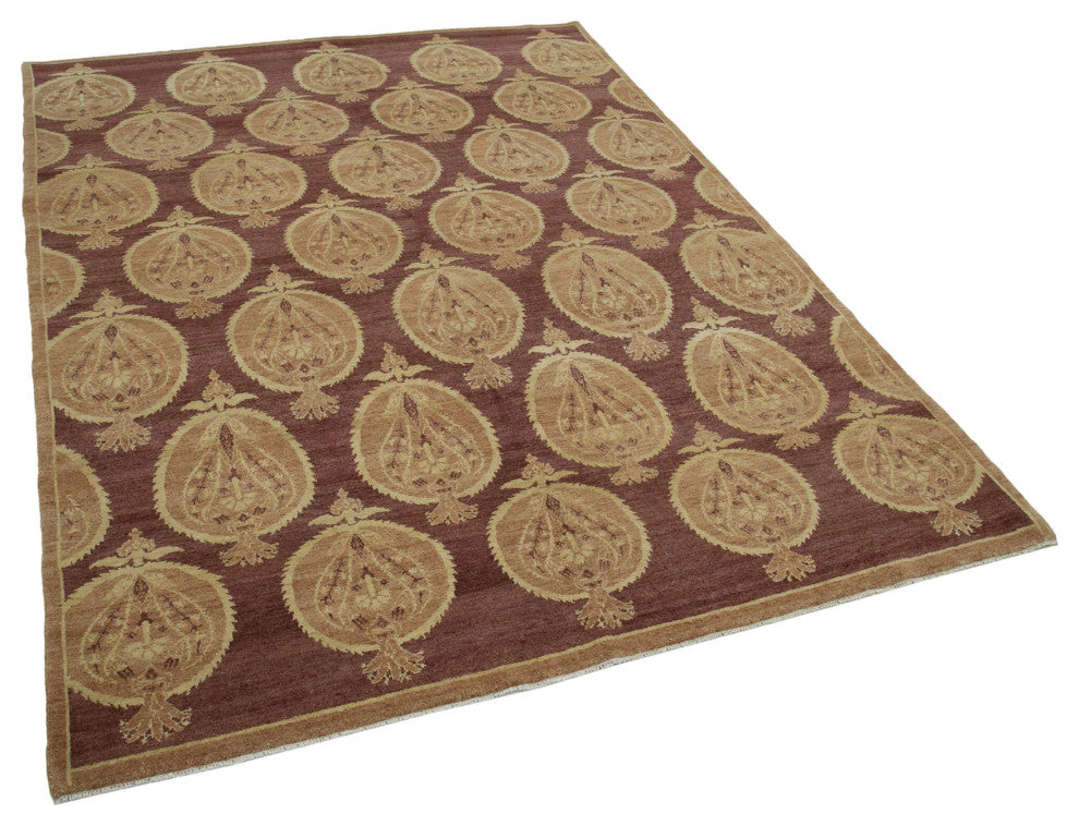 Rug N Carpet - Handwoven Oriental 5' 10" x 8' 0" Wool Oushak Area Rug
