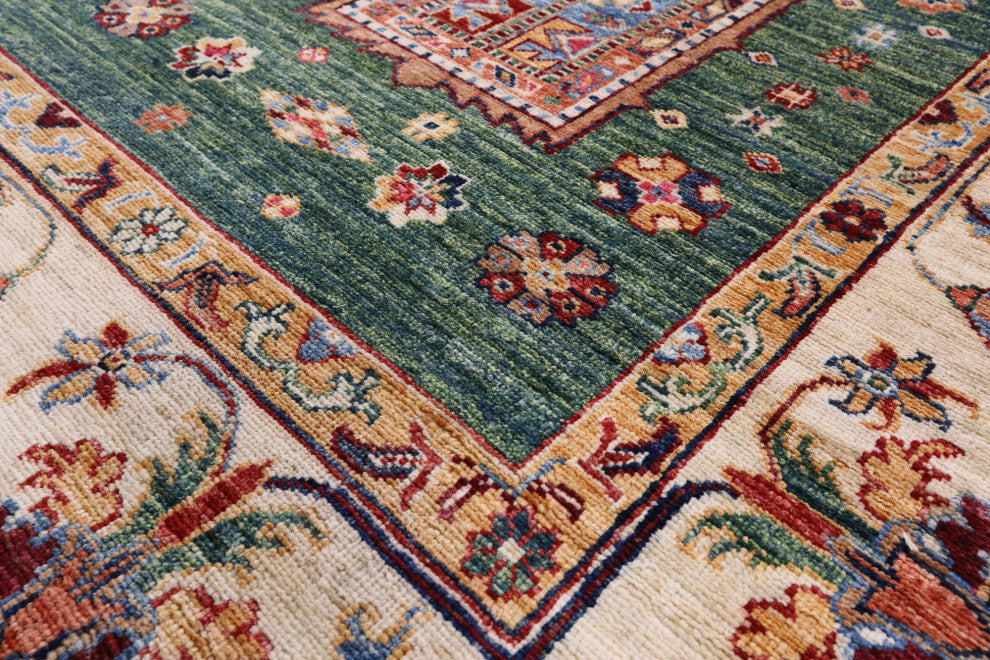 6' 8" X 9' 10" Super Kazak Hand Knotted Wool Rug Q7626