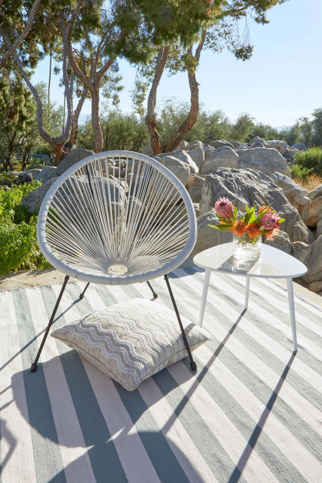 Dash & Albert Catamaran Stripe Light Blue/Ivory Indoor/Outdoor Rug, 3' x 5'