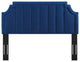 Tufted Headboard, Full Queen Size, Velvet, Blue Navy, Modern Contemporary