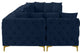 Tremblay Velvet Upholstered 7-Piece Modular U-Shaped Sectional, Navy
