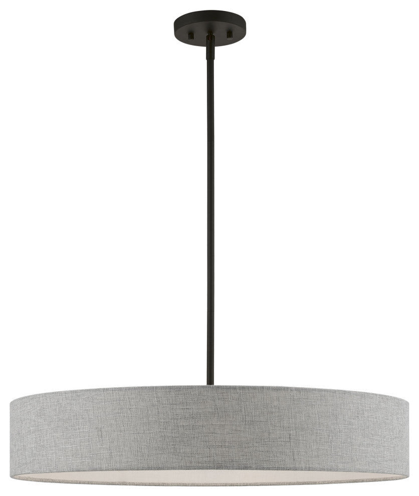 Elmhurst 5 Light Black Large Drum Pendant