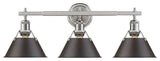 Golden Orwell 3-Light Bath Vanity, Pewter, Rubbed Bronze Shade
