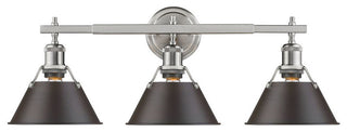 Golden Orwell 3-Light Bath Vanity, Pewter, Rubbed Bronze Shade
