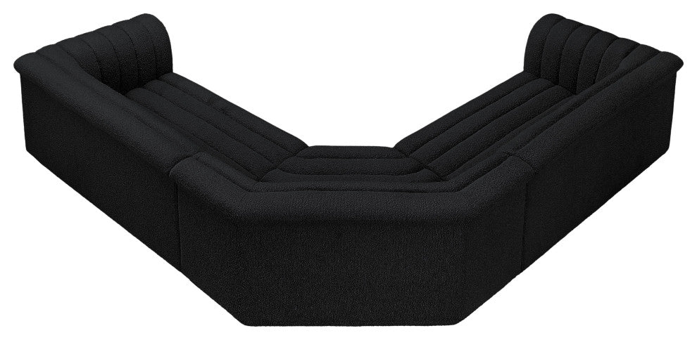Cascade Upholstered Modular Sofa, Black, Boucle Fabric, Corner Sectional