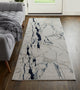 Weave & Wander Armada Modern Ivory/Blue Rug, 2'10"x7'10"
