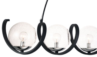 Maxim 35105 Curlicue 5 Light 49" Linear Chandelier - Black / Polished Nickel