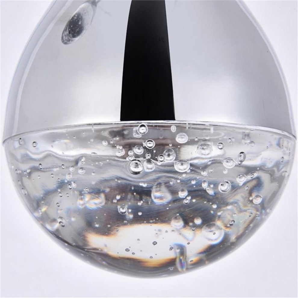 Elegant Lighting Amherst 3 Light Clear LED Pendant in Chrome