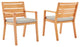 Portsmouth Outdoor Patio Karri Wood Armchair Set of 2 Natural Taupe