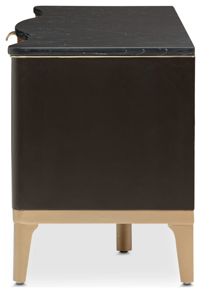 Malibu Crest TV Console - Crotch Mahogany