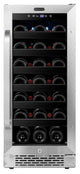 15" Built-In 33 Bottle Undercounter Stainless Steel Wine Refrigerator