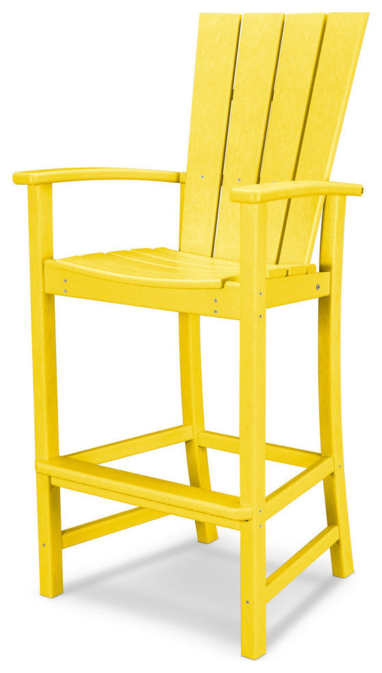 Polywood Quattro Adirondack Bar Chair, Lemon