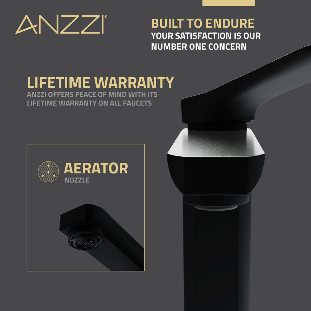 1-Handle Bathroom Faucet, Matte Black and Brushed Nickel