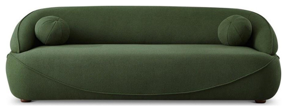 Borsan Modern Luxury Japandi Style Boucle Fabric Curvy Sofa Couch in Green