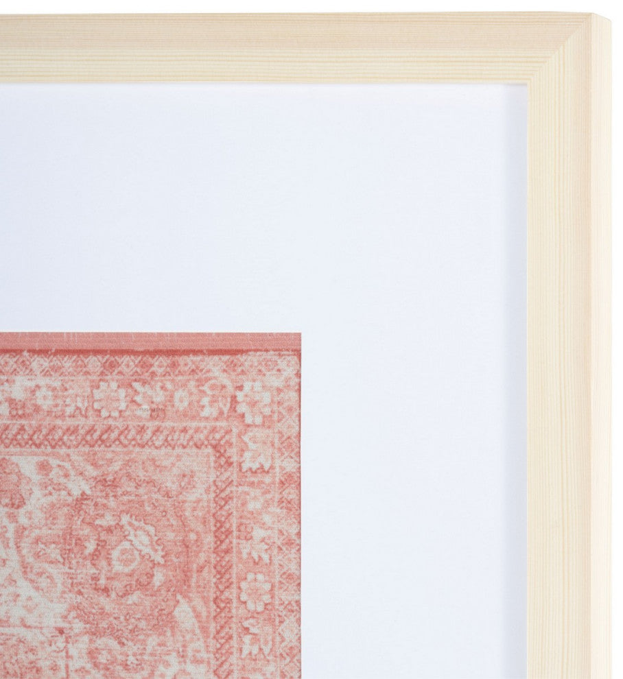 Safavieh Alsephina 25" Pink Framed Textile Wall Art