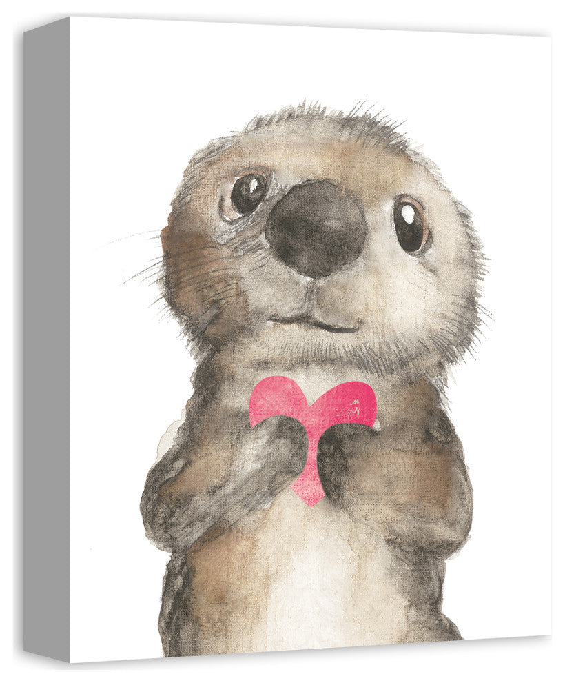Otter With Heart 11x14 Canvas Wall Art