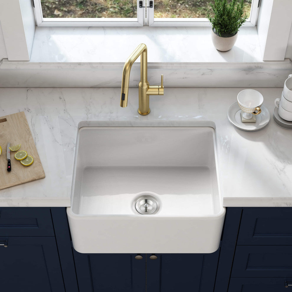 Pure 24" Fireclay Farmhouse Apron Front Kitchen Sink