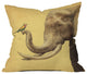 Eric Fan Elephant And Bird Outdoor Throw Pillow