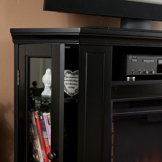 Lincoln Convertible Media Electric Fireplace, Black