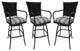 Set of 3, Outdoor/Indoor Swivel Bar Stools Erin, Linen Sun Stripe on Brown, 26"