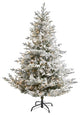 6' Flocked Fraser Fir Faux Xmas Tree W/500 White Lights & 236 Bendable Branches