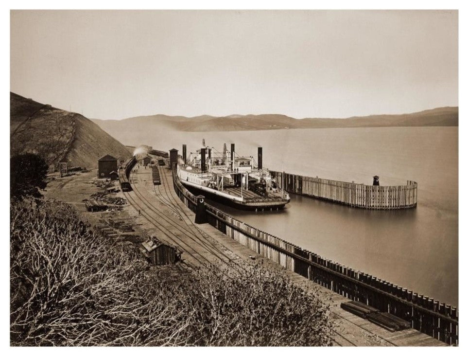 "The Ferryboat "Solano", Port Costa, California, after 1879" Paper Art, 26"x20"