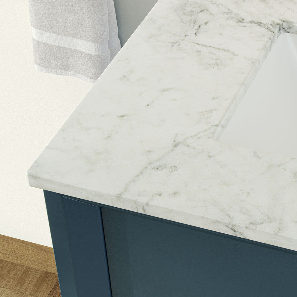The Ezra Bathroom Vanity, Monarch Blue, 72", Double Sink, Freestanding