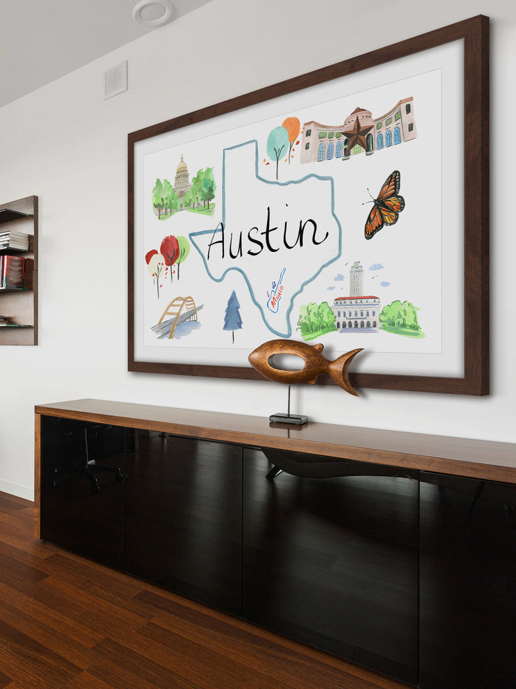 "Austin Sites" Framed Painting Print, 18x12