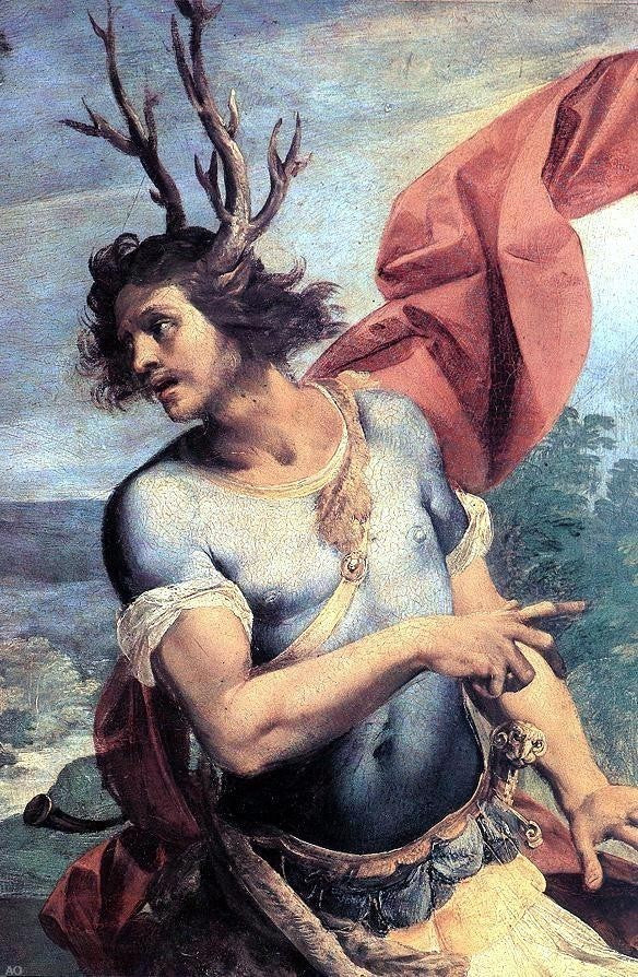 Giuseppe Cesari Diana and Actaeon, Gallery Wrapped Canvas, 18"x27"